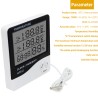 Digital termometer, hygrometer og ur