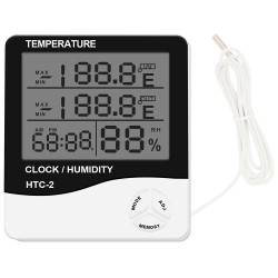 Digital termometer, hygrometer og ur