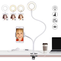 3 st ringlampa med flexibel arm och mobilhållare