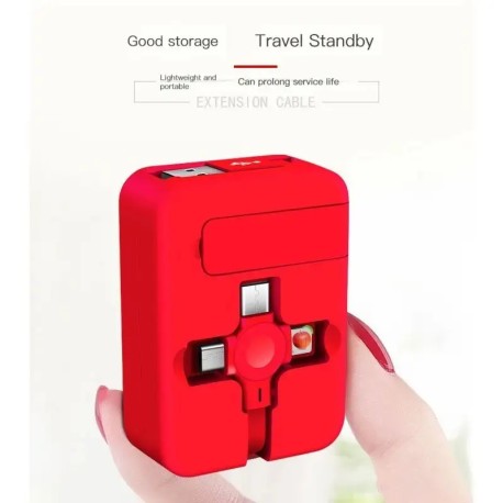 3 i 1 USB  ladekabel med telefon holder