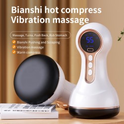 Smart Gua Sha Massageapparat med Varme & Bian-sten – 5 Hastigheder